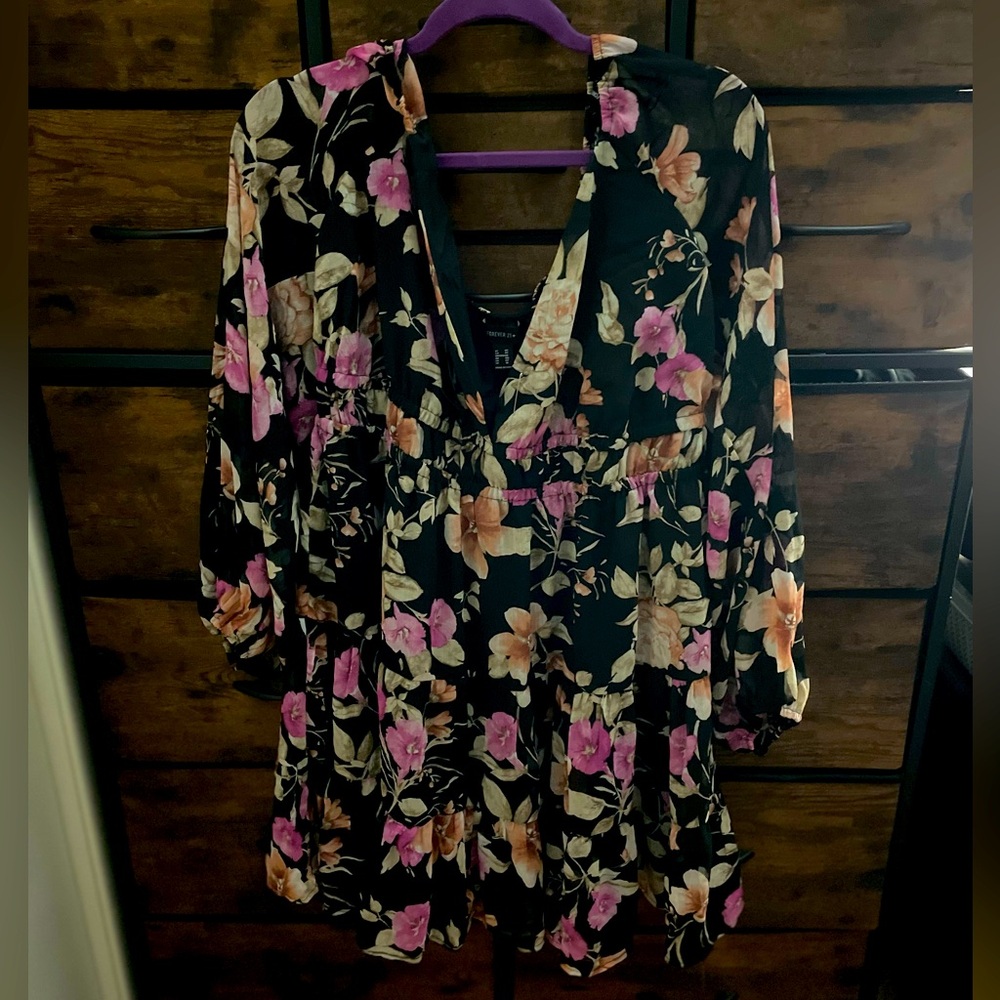Forever 21+ Floral Long Sleeve Dress